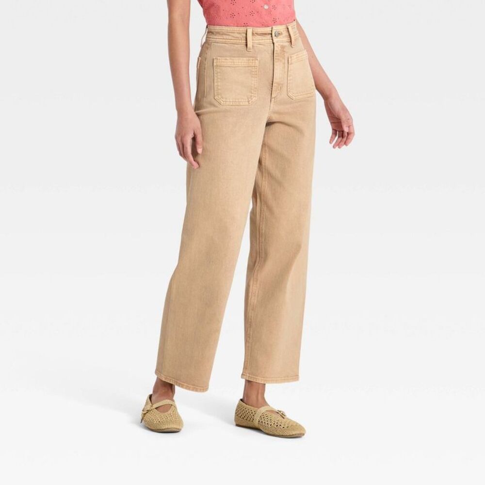 Universal Thread Wide Leg High-Rise sailor Pants in Tan